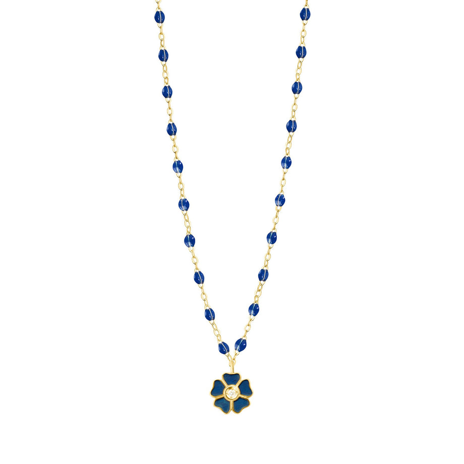 Gigi Clozeau - Flower Classic Gigi Lapis Diamond Necklace, Yellow Gold, 16.5