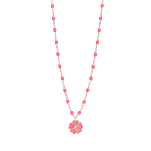 Gigi Clozeau - Flower Classic Gigi Pink diamond necklace, Rose Gold, 16.5"