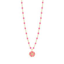 Gigi Clozeau - Flower Classic Gigi Pink diamond necklace, Yellow Gold, 16.5"
