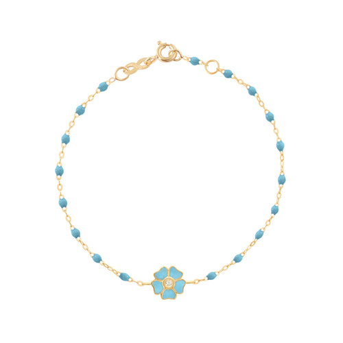 Gigi Clozeau - Flower Classic Gigi Turquoise diamond bracelet, Yellow Gold, 6.7