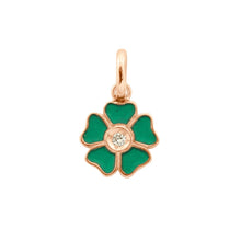 Gigi Clozeau - Flower Emerald Diamond Pendant, Rose Gold