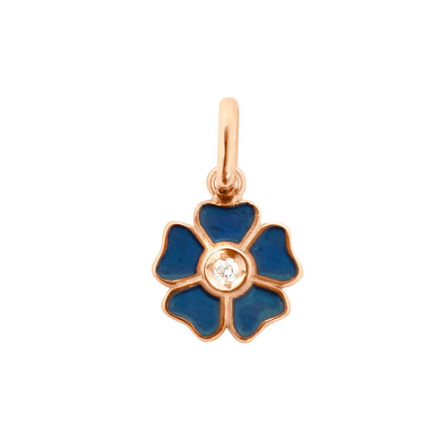 Gigi Clozeau - Flower Lapis Diamond Pendant, Rose Gold