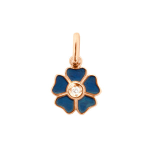 Gigi Clozeau - Flower Lapis Diamond Pendant, Rose Gold
