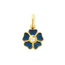 Gigi Clozeau - Flower Lapis Diamond Pendant, Yellow Gold
