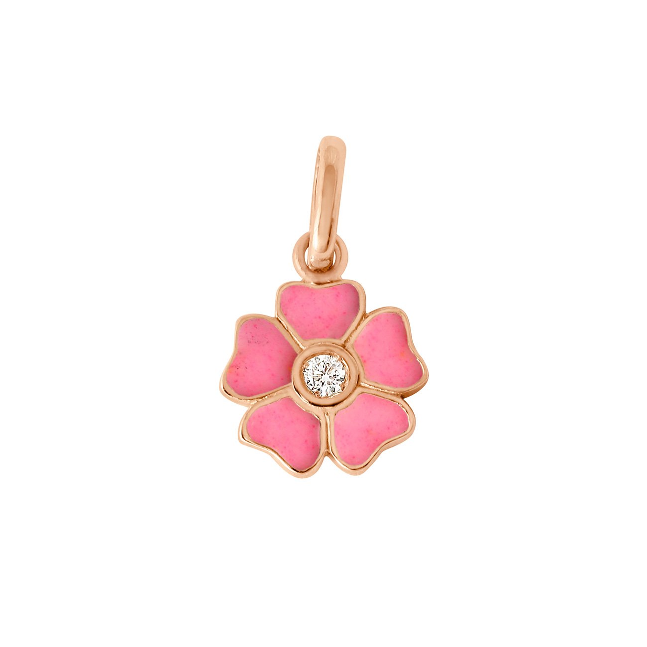 Gigi Clozeau - Flower Pink diamond pendant, Rose Gold