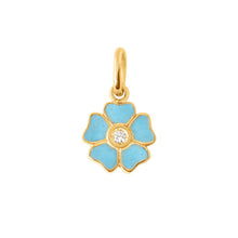 Gigi Clozeau - Flower Turquoise diamond pendant, Yellow Gold