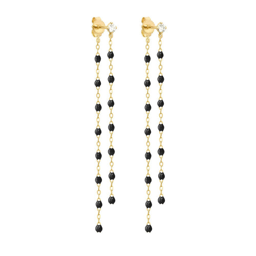 Gigi Clozeau - Classic Gigi dangling Black earrings, diamond, Yellow Gold