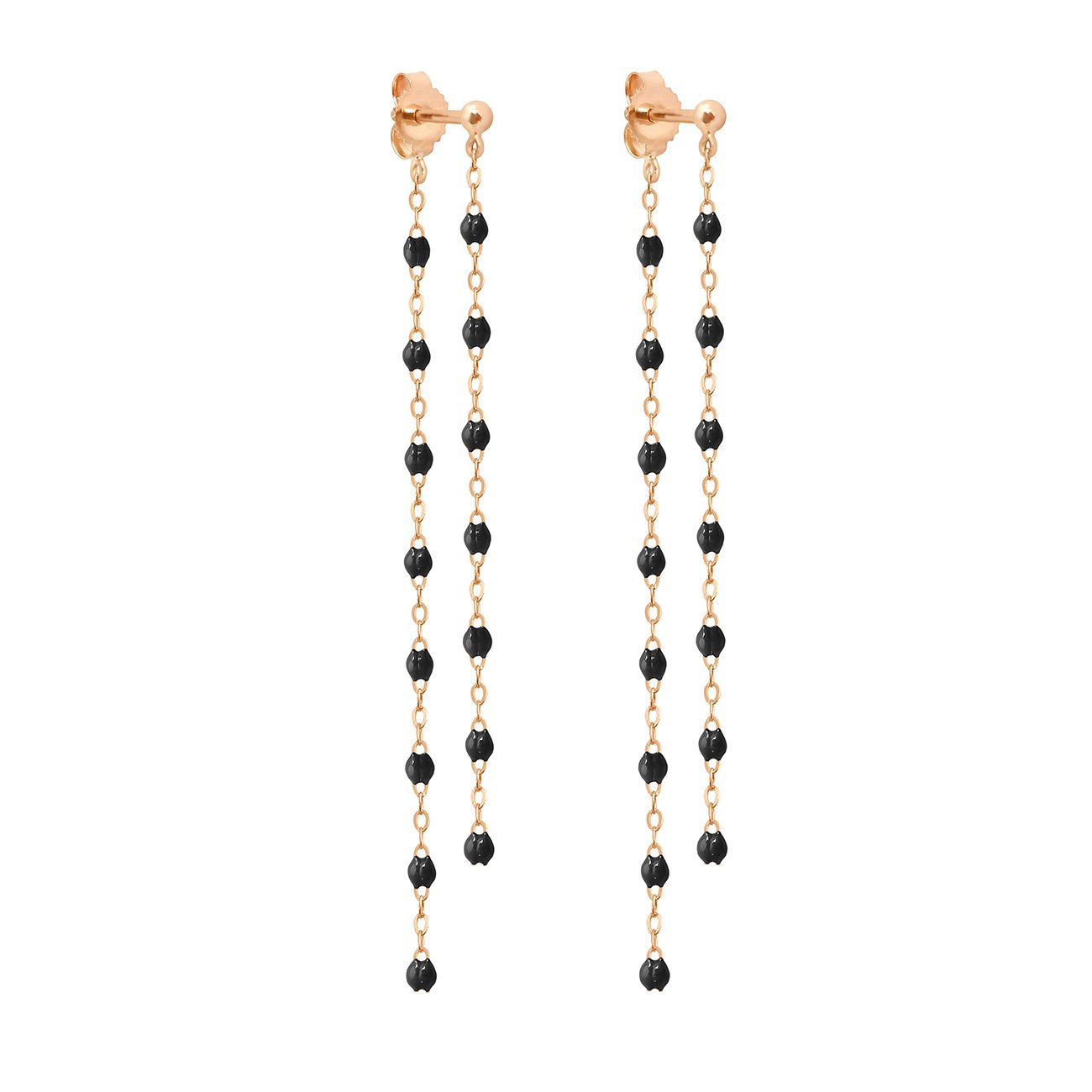 Gigi Clozeau - Classic Gigi dangling Black earrings, Rose Gold