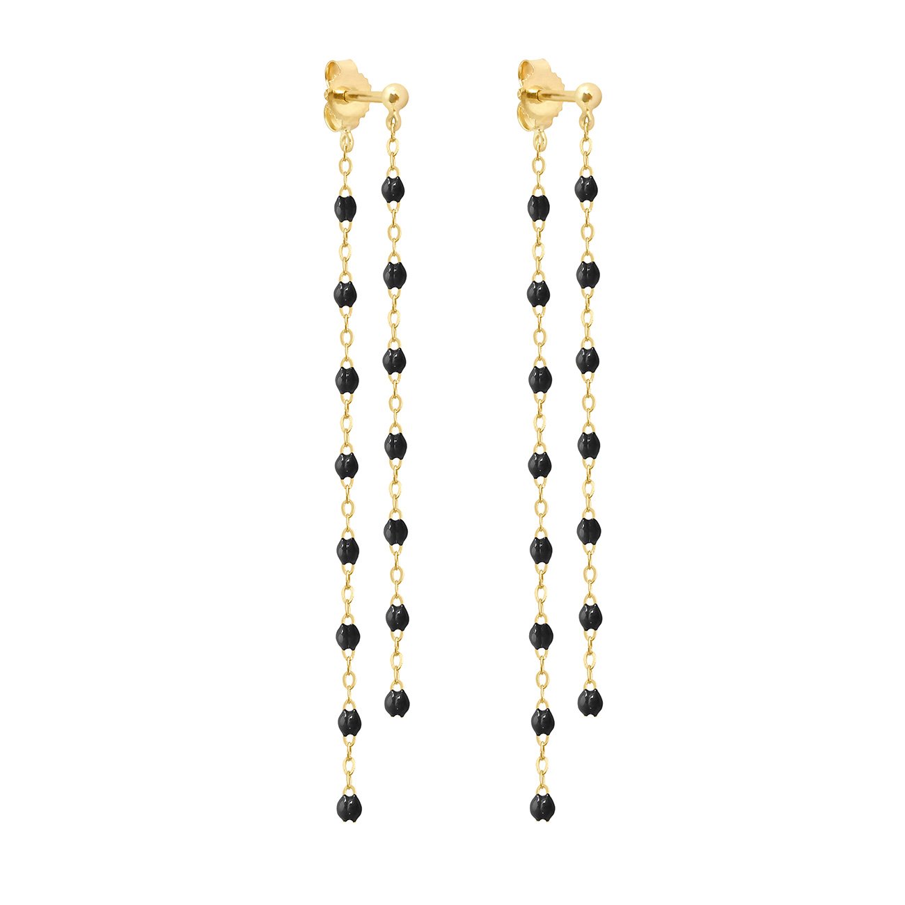 Gigi Clozeau - Classic Gigi dangling Black earrings, Yellow Gold