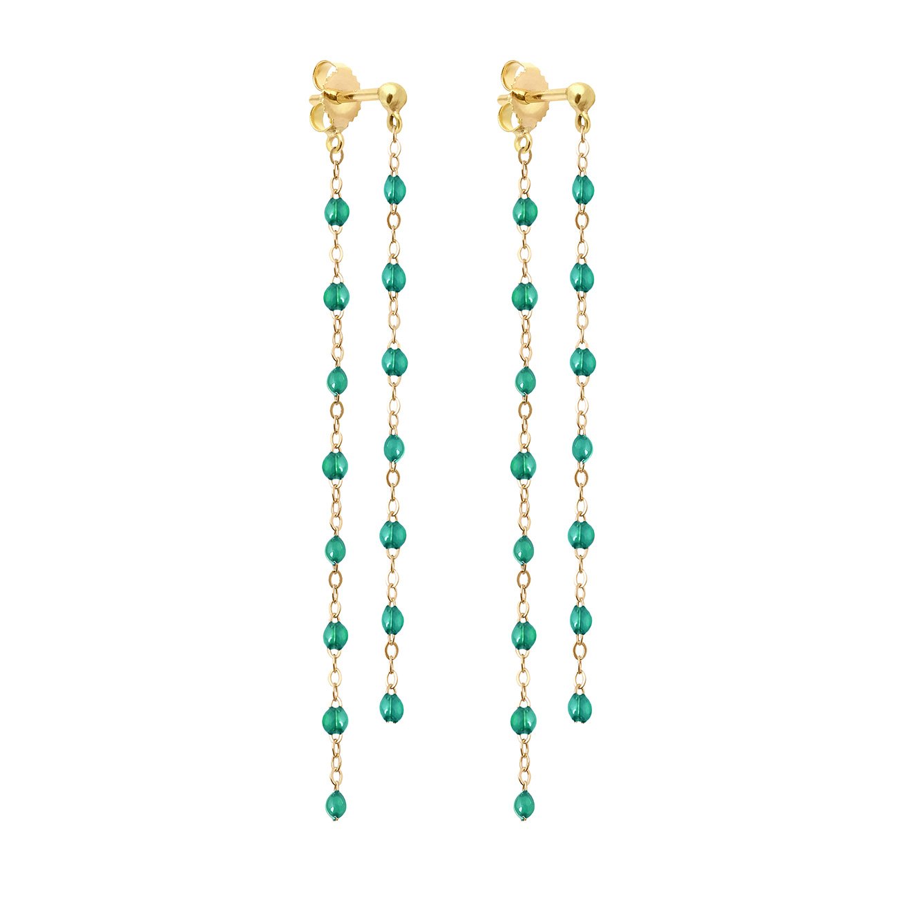 Gigi Clozeau - Classic Gigi dangling Emerald earrings, Yellow Gold