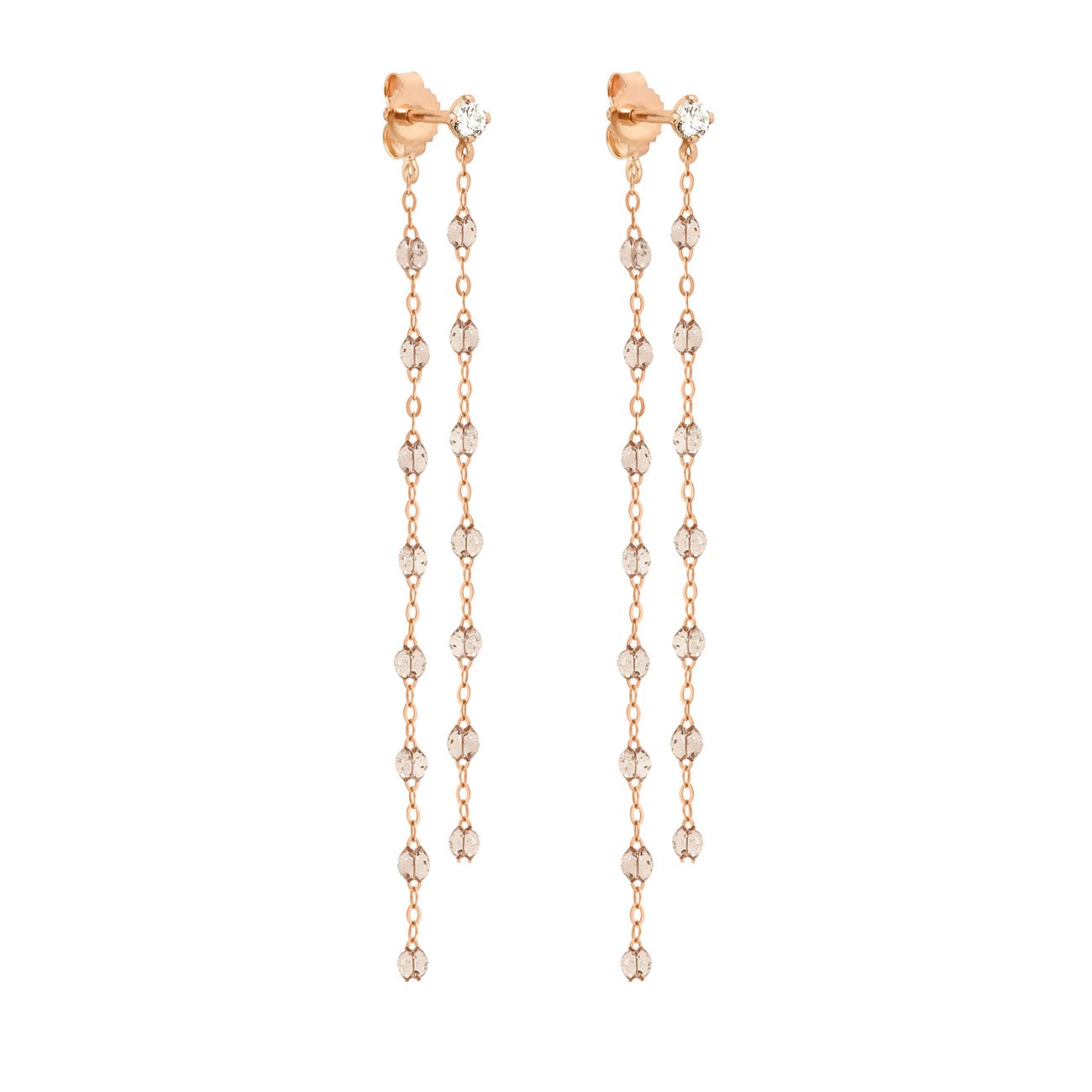 Gigi Clozeau - Classic Gigi dangling Sparkle diamond earrings, Rose Gold