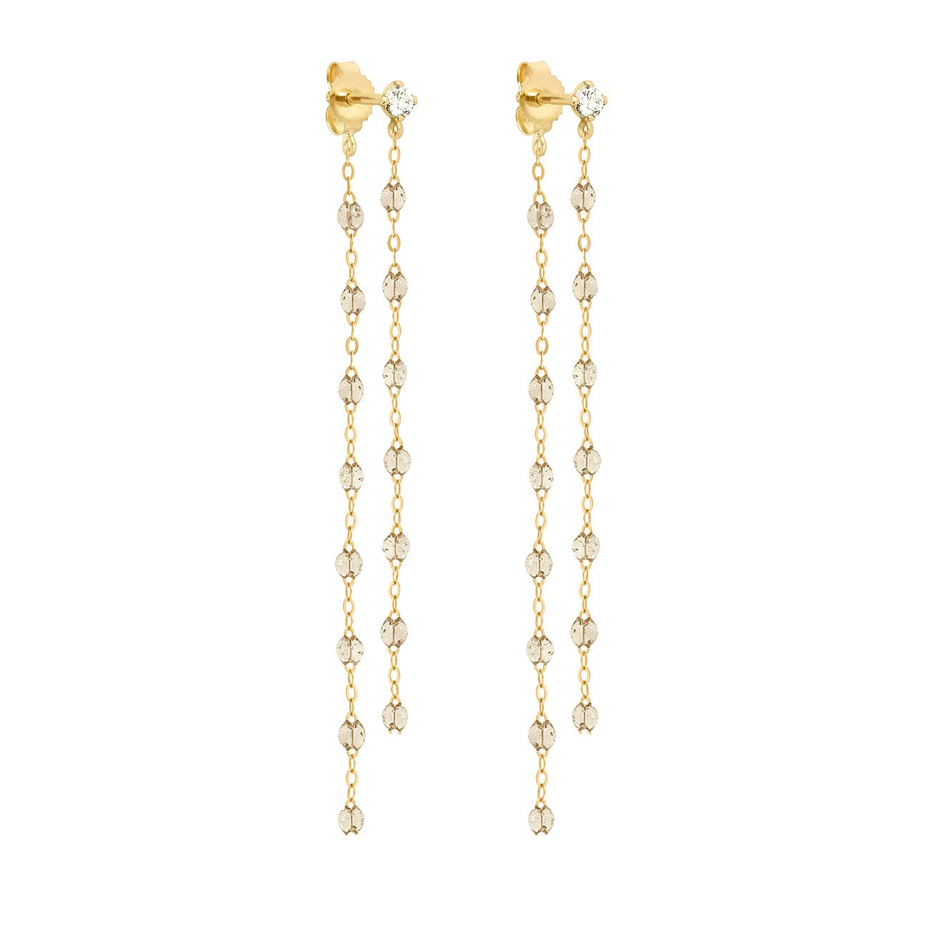 Gigi Clozeau - Classic Gigi dangling Sparkle diamond earrings, Yellow Gold