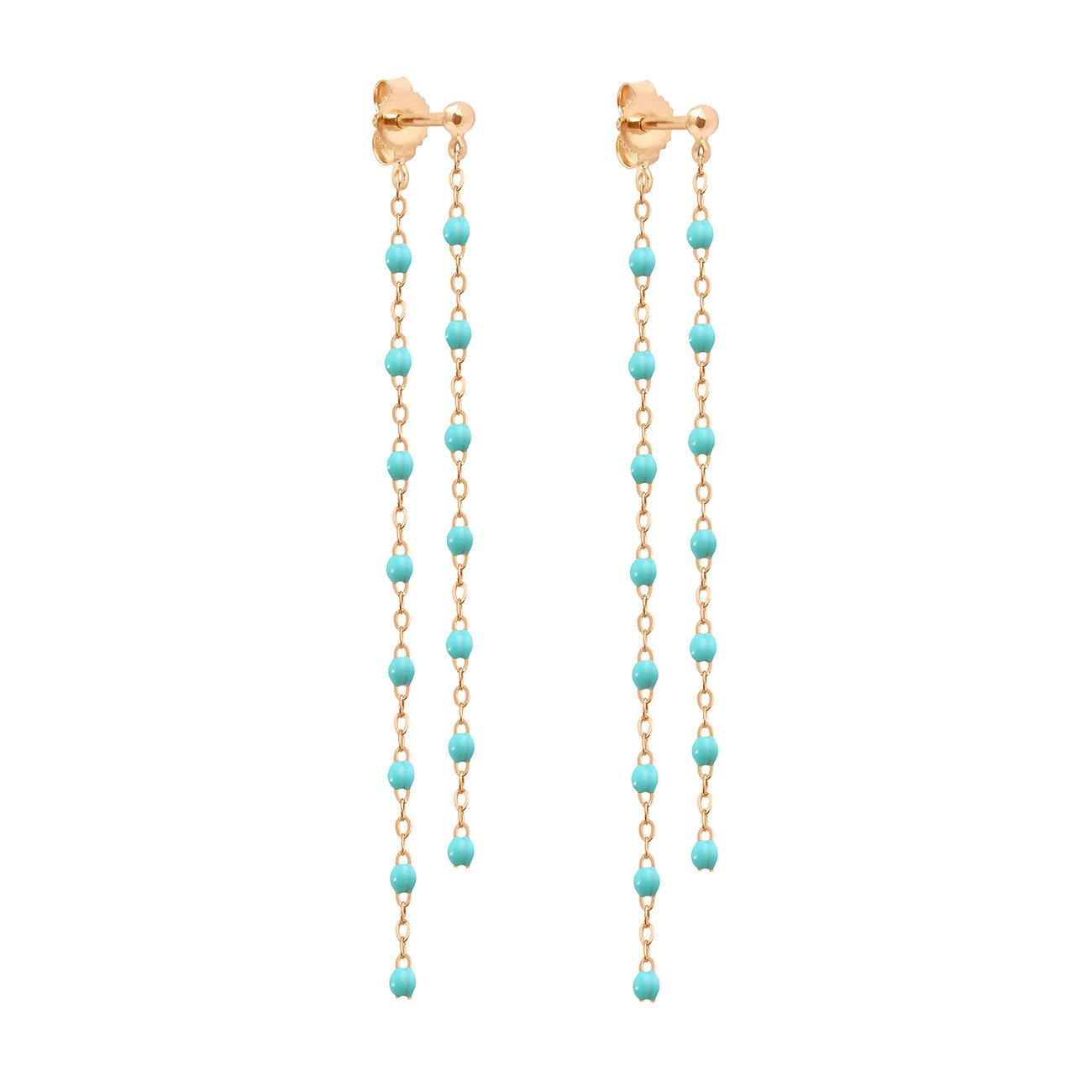 Gigi Clozeau - Classic Gigi dangling Turquoise Green earrings, Rose Gold