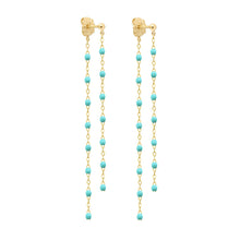 Gigi Clozeau - Classic Gigi dangling Turquoise Green earrings, Yellow Gold