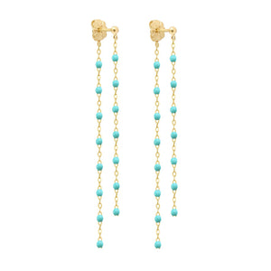 Gigi Clozeau - Classic Gigi dangling Turquoise Green earrings, Yellow Gold