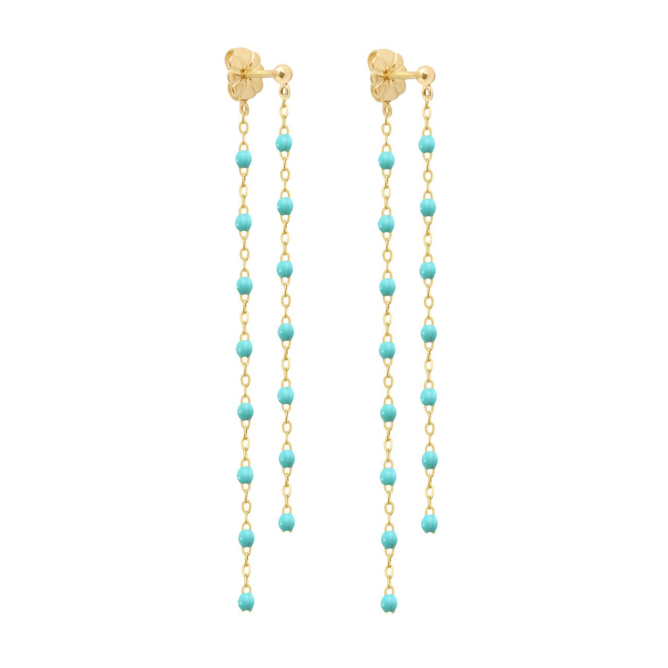 Gigi Clozeau - Classic Gigi dangling Turquoise Green earrings, Yellow Gold