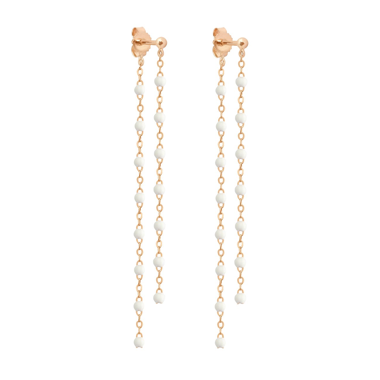 Gigi Clozeau - Classic Gigi dangling White earrings, Rose Gold