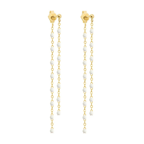 Gigi Clozeau - Classic Gigi dangling White earrings, Yellow Gold