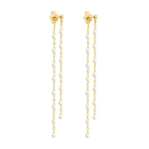 Gigi Clozeau - Classic Gigi dangling White earrings, Yellow Gold