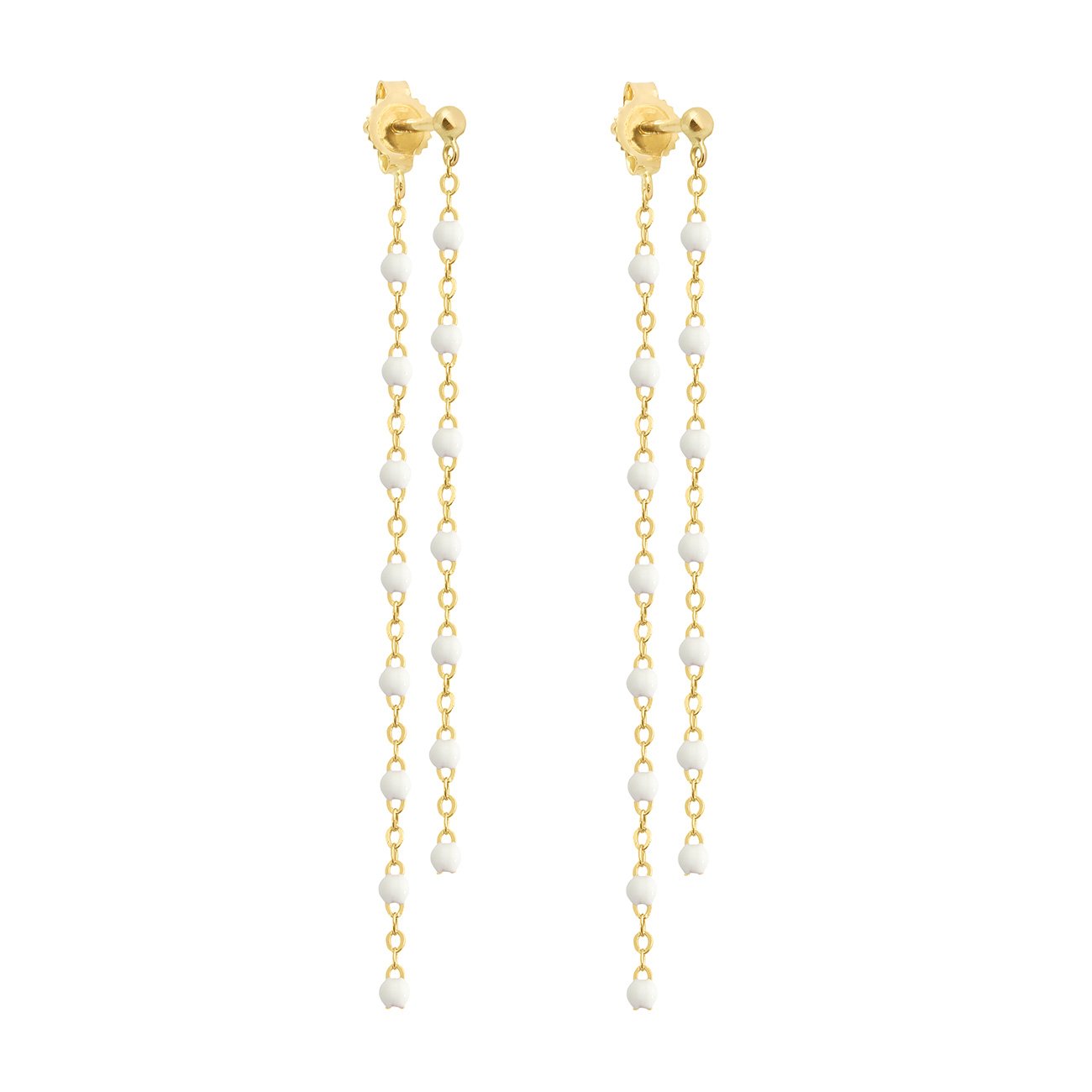 Gigi Clozeau - Classic Gigi dangling White earrings, Yellow Gold