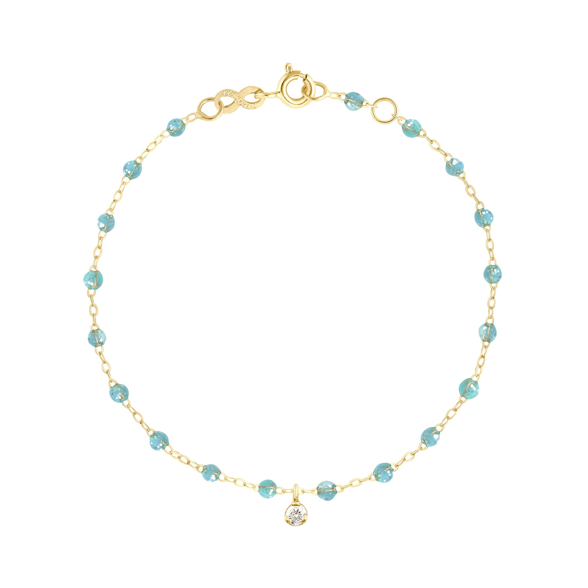 Gigi Clozeau - Gigi Supreme 1 Diamond Bracelet, Aqua, Yellow Gold, 6.7"