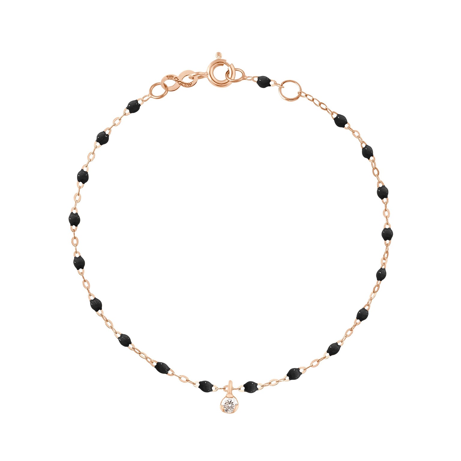 Gigi Clozeau - Gigi Supreme 1 Diamond Bracelet, Black, Rose Gold, 6.7"