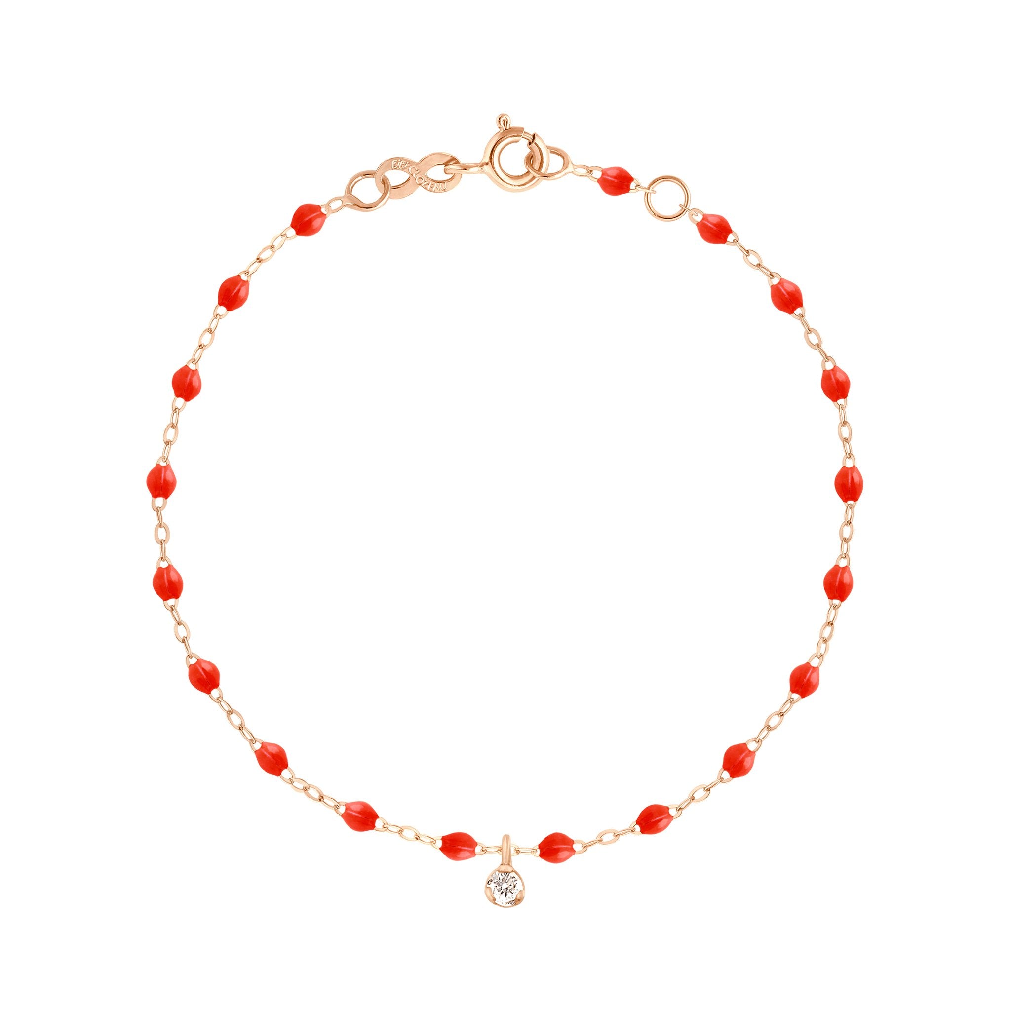 Gigi Clozeau - Gigi Supreme 1 Diamond Bracelet, Coral, Rose Gold, 6.7"