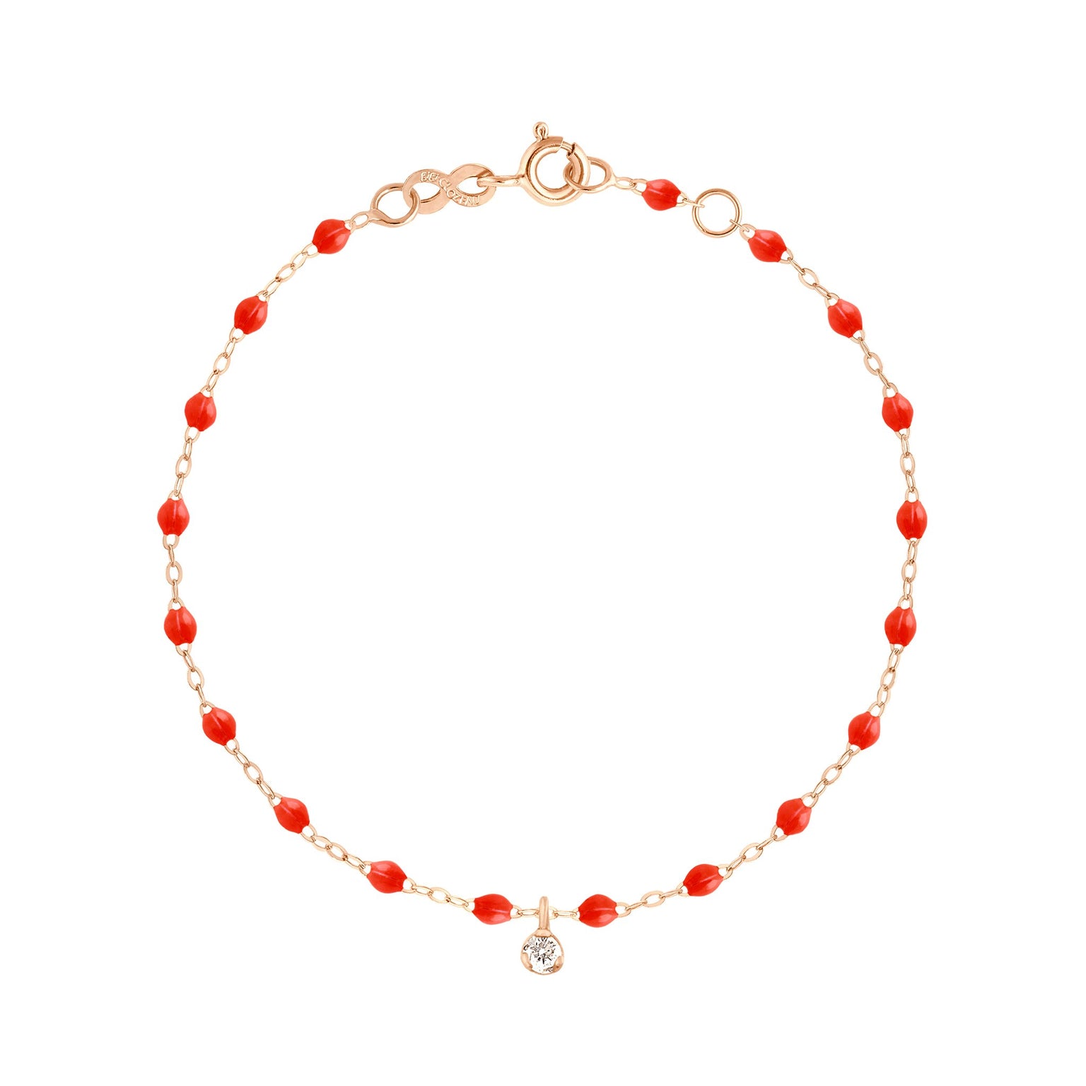Gigi Clozeau - Gigi Supreme 1 Diamond Bracelet, Coral, Rose Gold, 6.7"
