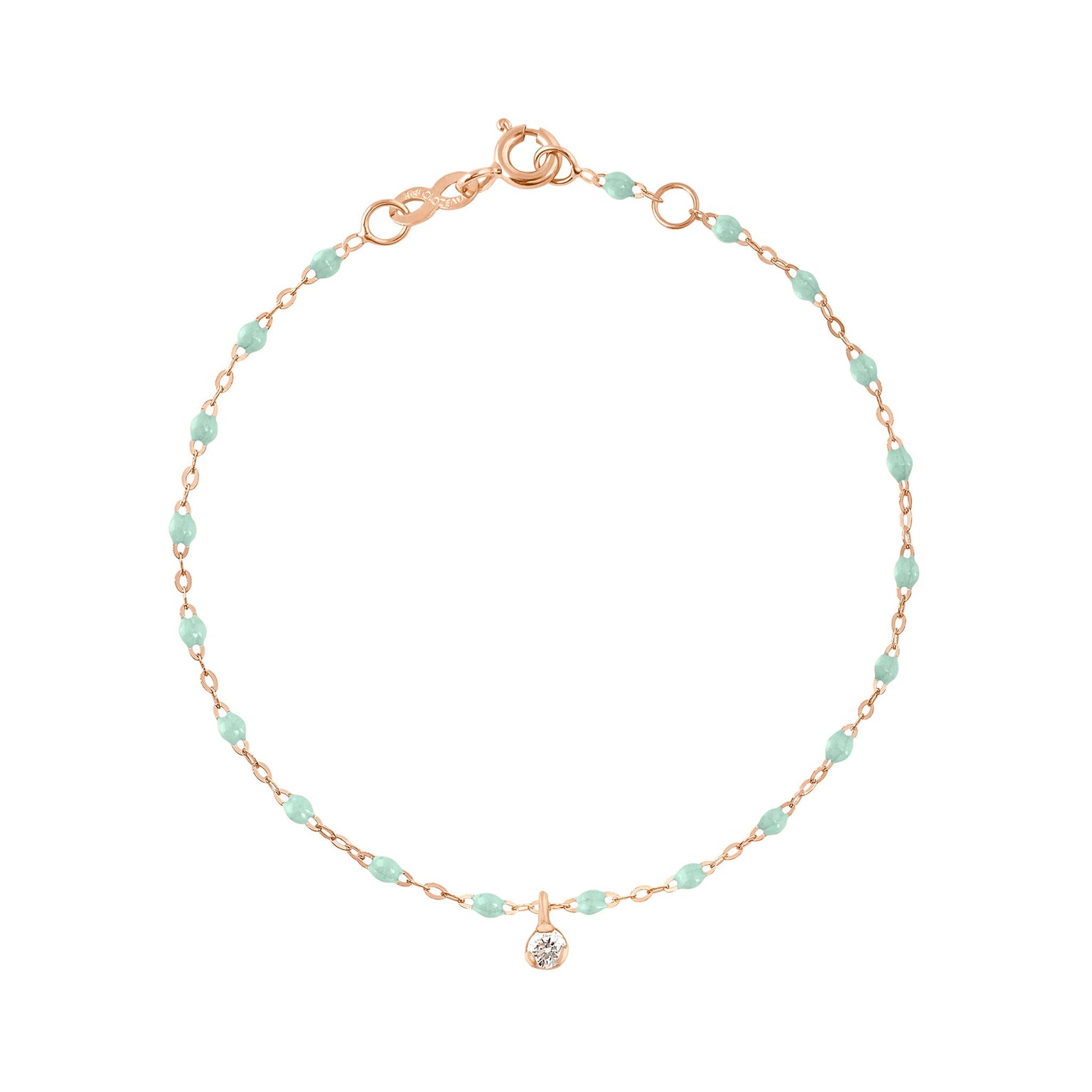 Gigi Clozeau - Gigi Supreme 1 Diamond Bracelet, Jade, Rose Gold, 6.7"