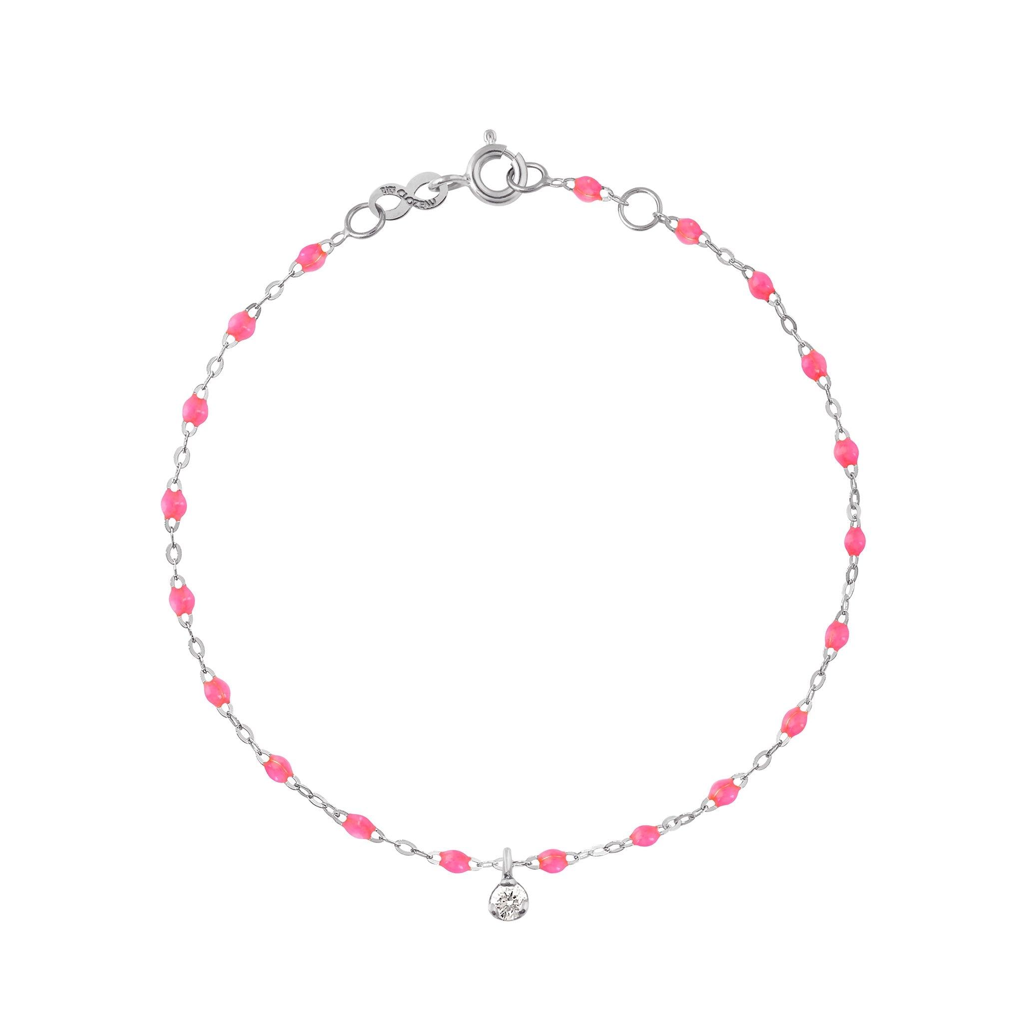 Gigi Clozeau - Gigi Supreme 1 Diamond Bracelet, Pink, White Gold, 6.7"