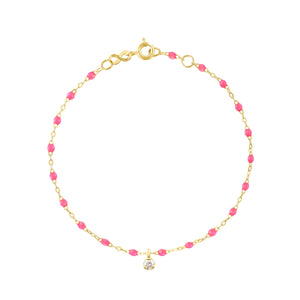 Gigi Clozeau - Gigi Supreme 1 Diamond Bracelet, Pink, Yellow Gold, 6.7"