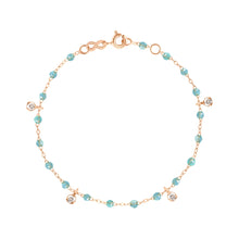 Gigi Clozeau - Gigi Supreme 4 Diamond Bracelet, Aqua, Rose Gold, 6.7"