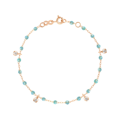 Gigi Clozeau - Gigi Supreme 4 Diamond Bracelet, Aqua, Rose Gold, 6.7