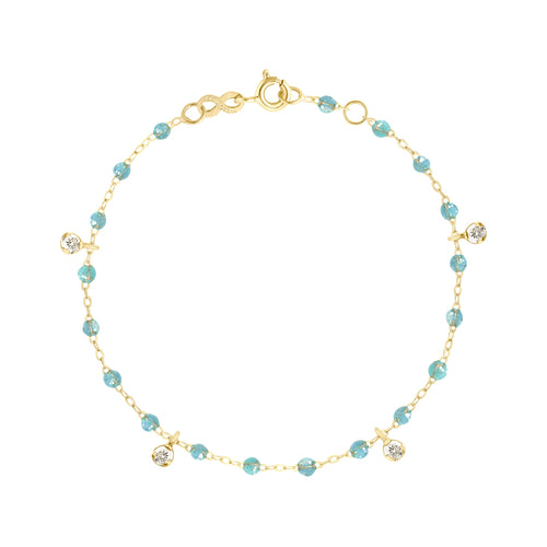 Gigi Clozeau - Gigi Supreme 4 Diamond Bracelet, Aqua, Yellow Gold, 6.7