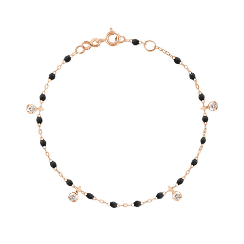 Gigi Clozeau - Gigi Supreme 4 Diamond Bracelet, Black, Rose Gold, 6.7