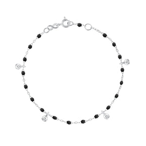 Gigi Clozeau - Gigi Supreme 4 Diamond Bracelet, Black, White Gold, 6.7"