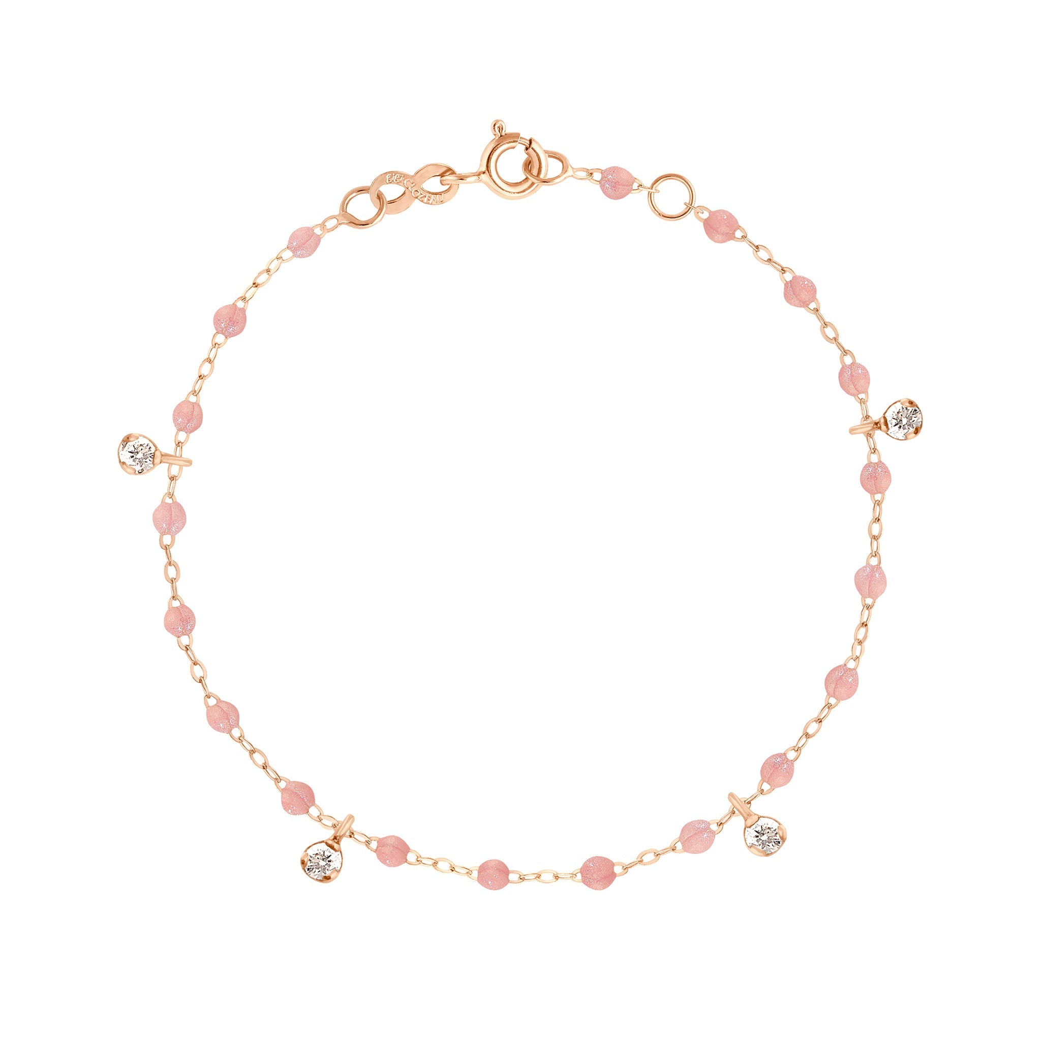 Gigi Clozeau - Gigi Supreme 4 Diamond Bracelet, Blush, Rose Gold, 6.7"