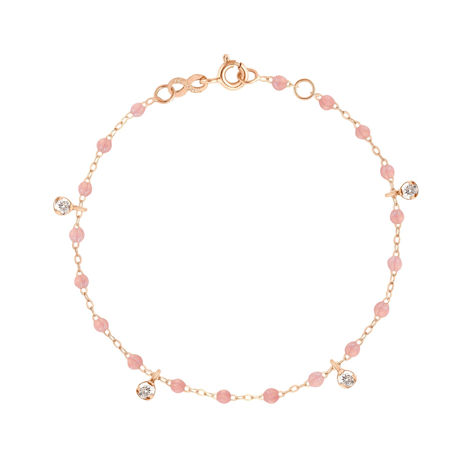 Gigi Clozeau - Gigi Supreme 4 Diamond Bracelet, Blush, Rose Gold, 6.7"