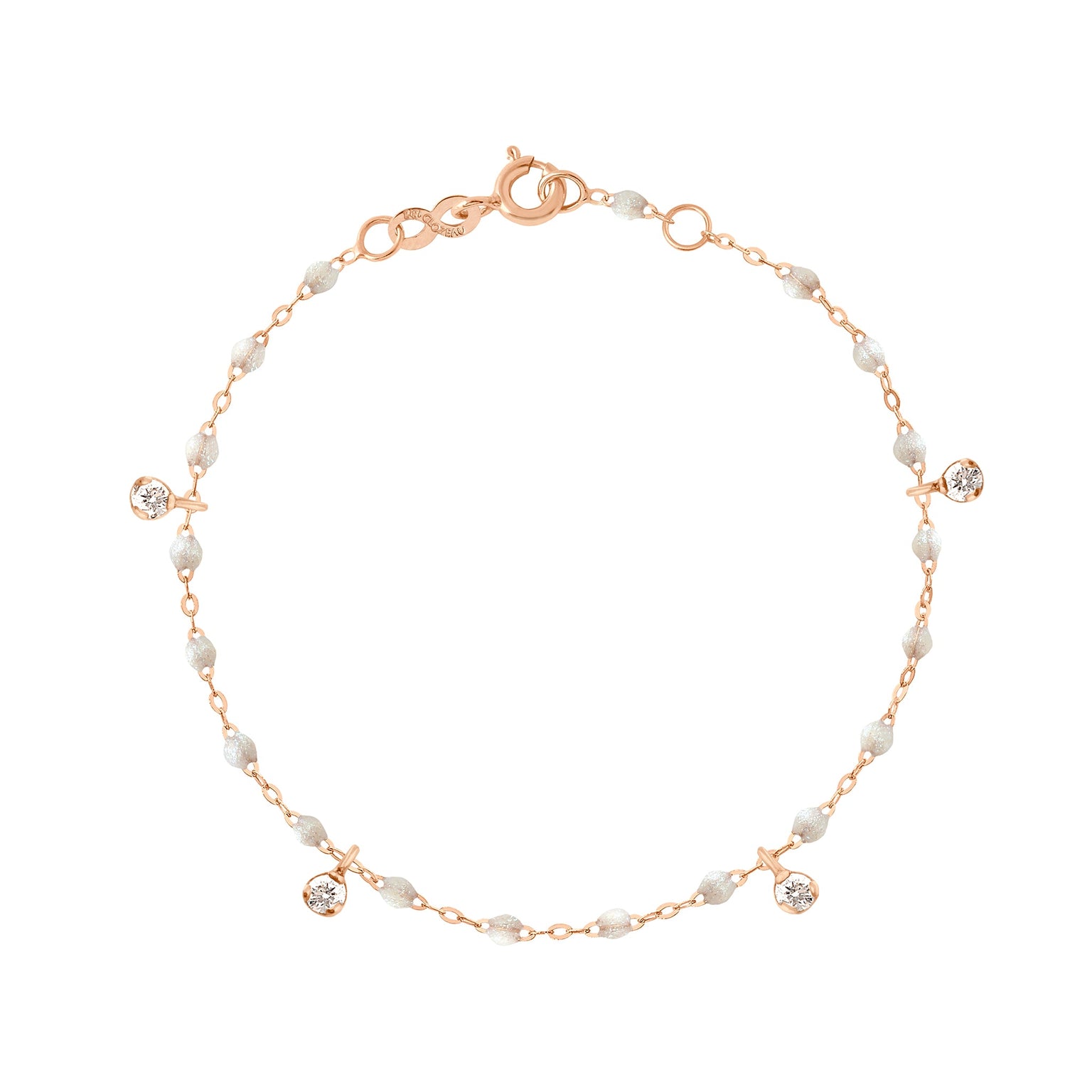 Gigi Clozeau - Gigi Supreme 4 Diamond Bracelet, Opal, Rose Gold, 6.7"