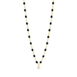 Gigi Clozeau - Gigi Supreme Classic 1 Diamond Necklace, Black, Yellow Gold, 16.5"