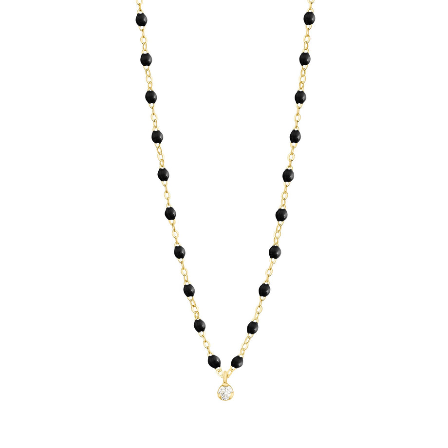 Gigi Clozeau - Gigi Supreme Classic 1 Diamond Necklace, Black, Yellow Gold, 16.5