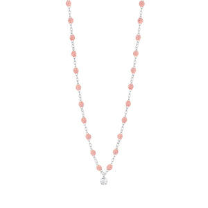 Gigi Clozeau - Gigi Supreme Classic 1 Diamond Necklace, Blush, White Gold, 16.5"