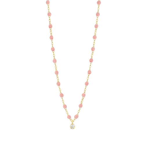 Gigi Clozeau - Gigi Supreme Classic 1 Diamond Necklace, Blush, Yellow Gold, 16.5