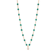 Gigi Clozeau - Gigi Supreme Classic 1 Diamond Necklace, Emerald, Rose Gold, 16.5"