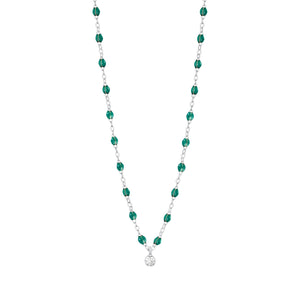Gigi Clozeau - Gigi Supreme Classic 1 Diamond Necklace, Emerald, White Gold, 16.5"