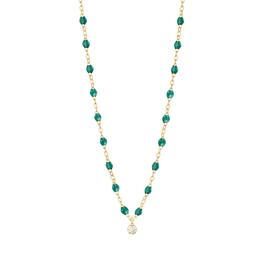 Gigi Clozeau - Gigi Supreme Classic 1 Diamond Necklace, Emerald, Yellow Gold, 16.5