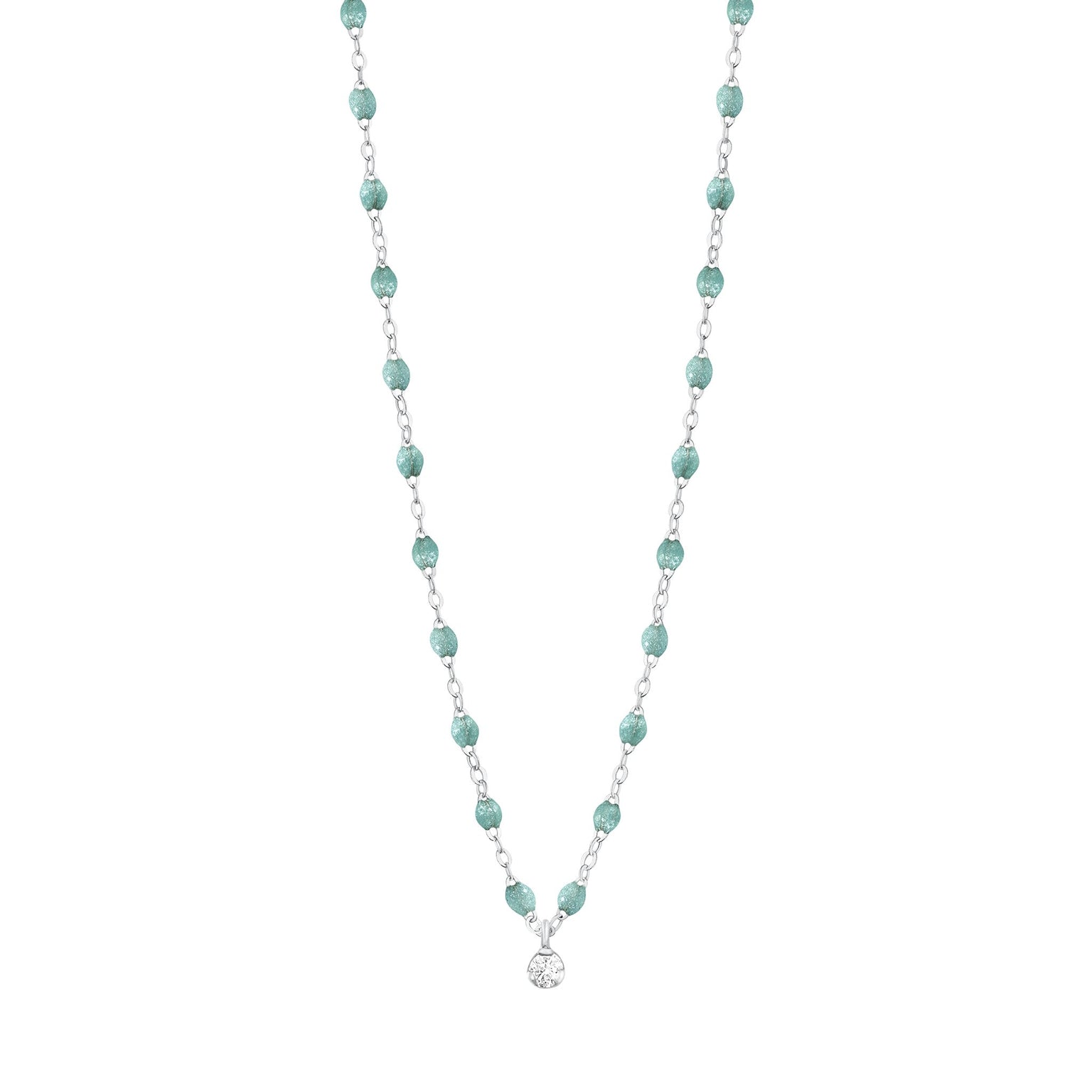 Gigi Clozeau - Gigi Supreme Classic 1 Diamond Necklace, Iceberg, White Gold, 16.5"