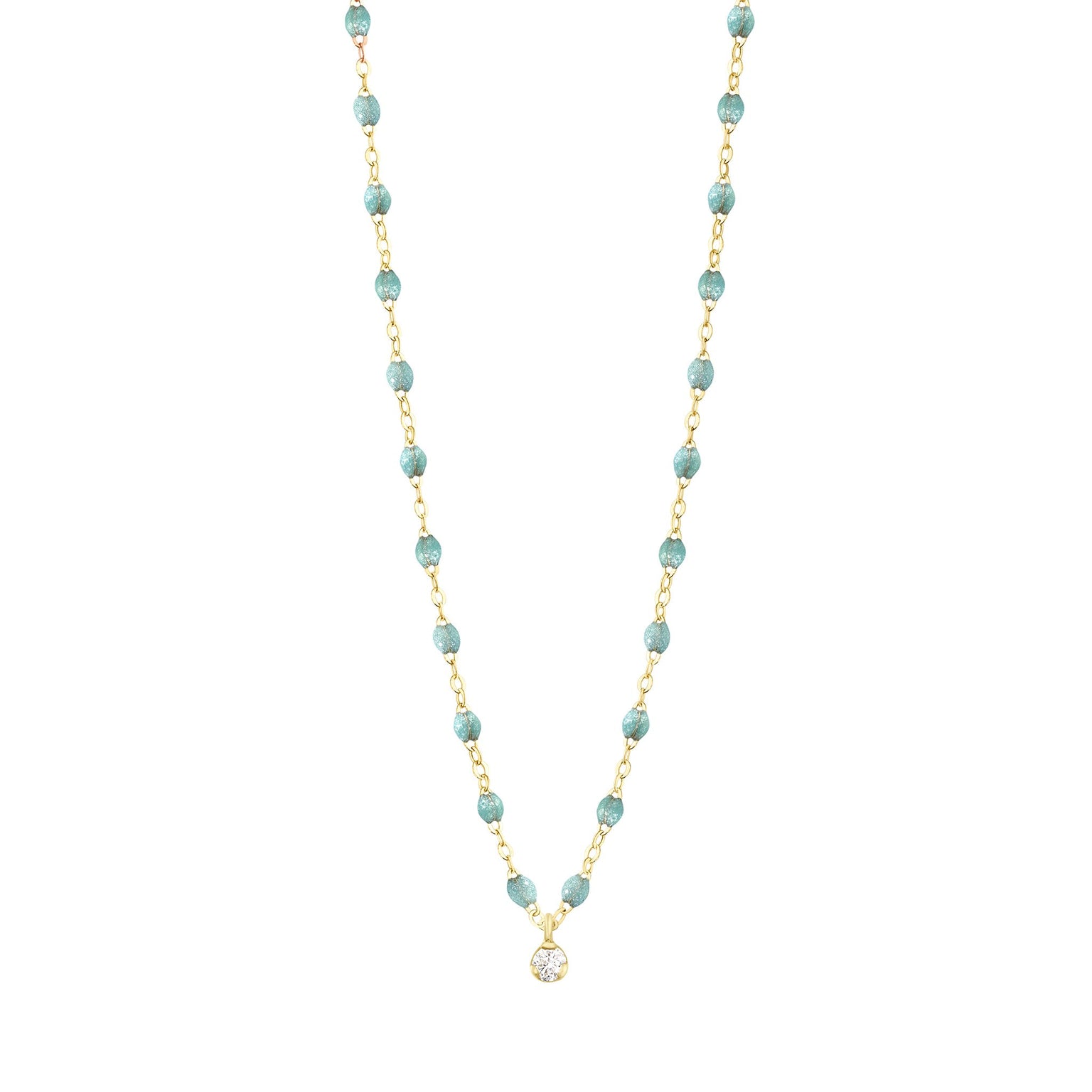 Gigi Clozeau - Gigi Supreme Classic 1 Diamond Necklace, Iceberg, Yellow Gold, 16.5"