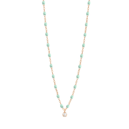 Gigi Clozeau - Gigi Supreme Classic 1 Diamond Necklace, Jade, Rose Gold, 16.5