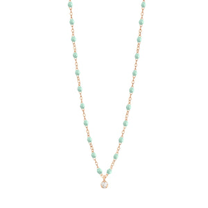 Gigi Clozeau - Gigi Supreme Classic 1 Diamond Necklace, Jade, Rose Gold, 16.5"